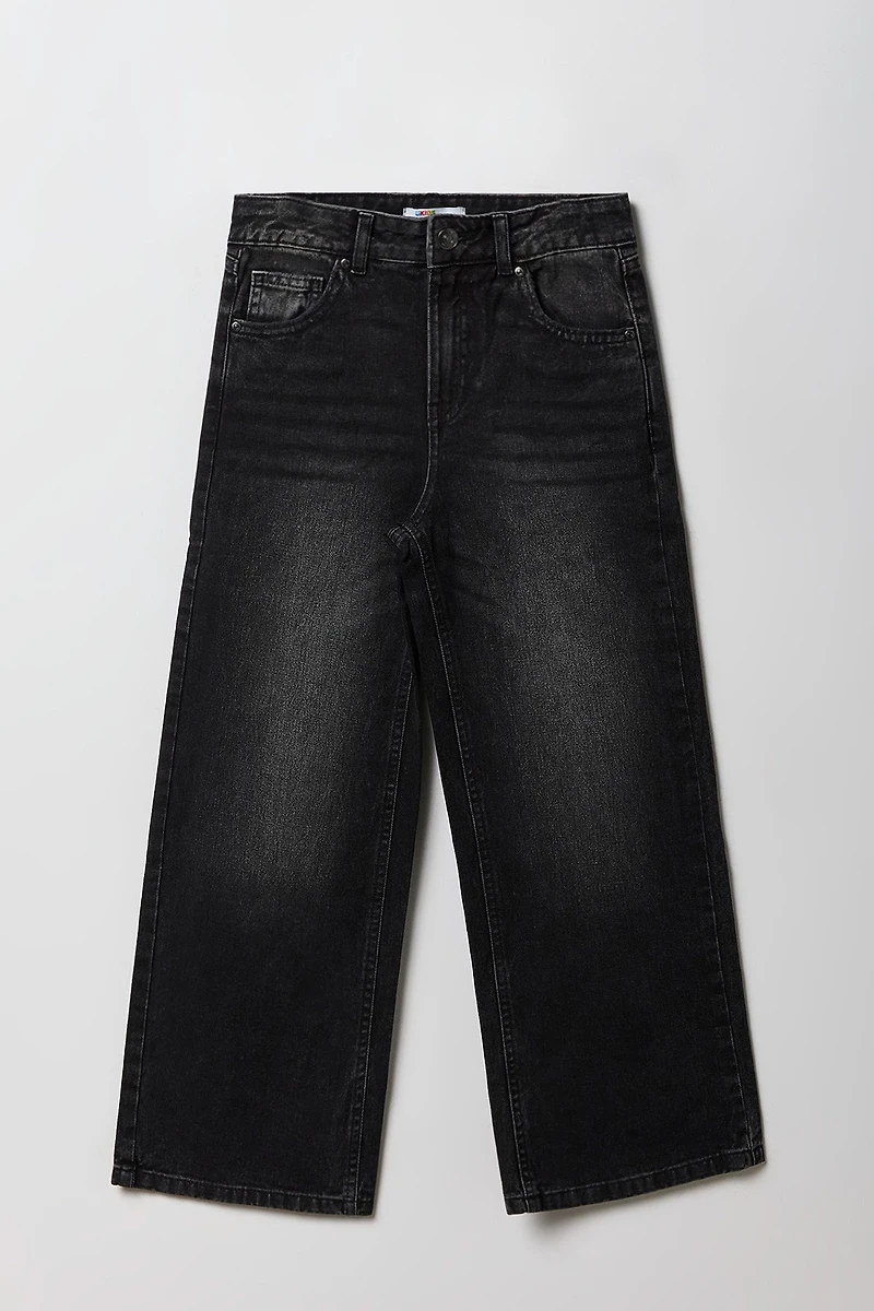 Girls Washed Bow Skater Jean