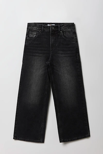 Girls Washed Bow Skater Jean