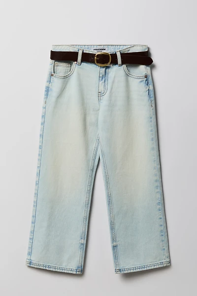 Jean baggy à taille basse avec ceinture pour fille