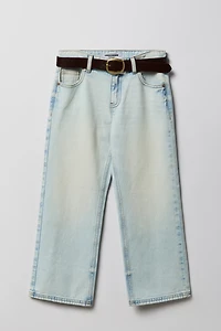 Jean baggy à taille basse avec ceinture pour fille