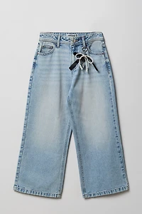Girls High Rise Wide Leg Jean with Keychain