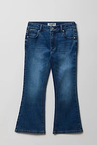 Girls Studded Pocket Mid Rise Flare Jean