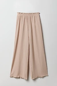 Pantalon à jambe large froissé pour fille