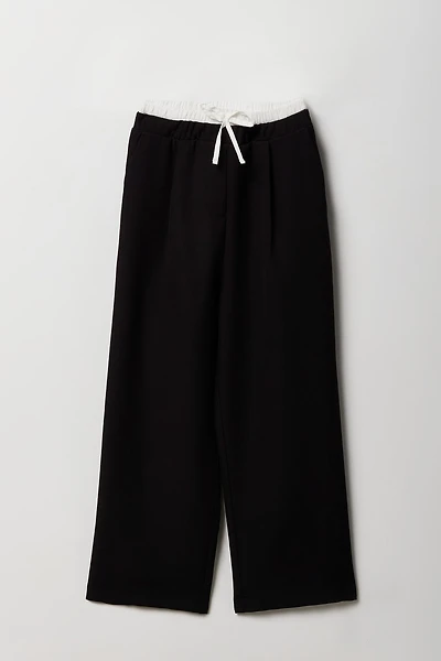 Girls Double Waistband Dress Pant