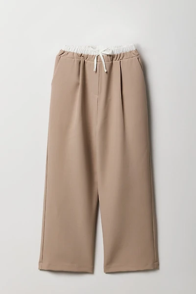 Girls Double Waistband Dress Pant