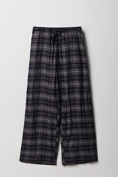 Girls Plaid Flowy Pant
