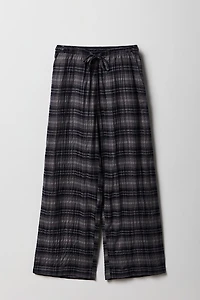 Girls Plaid Flowy Pant