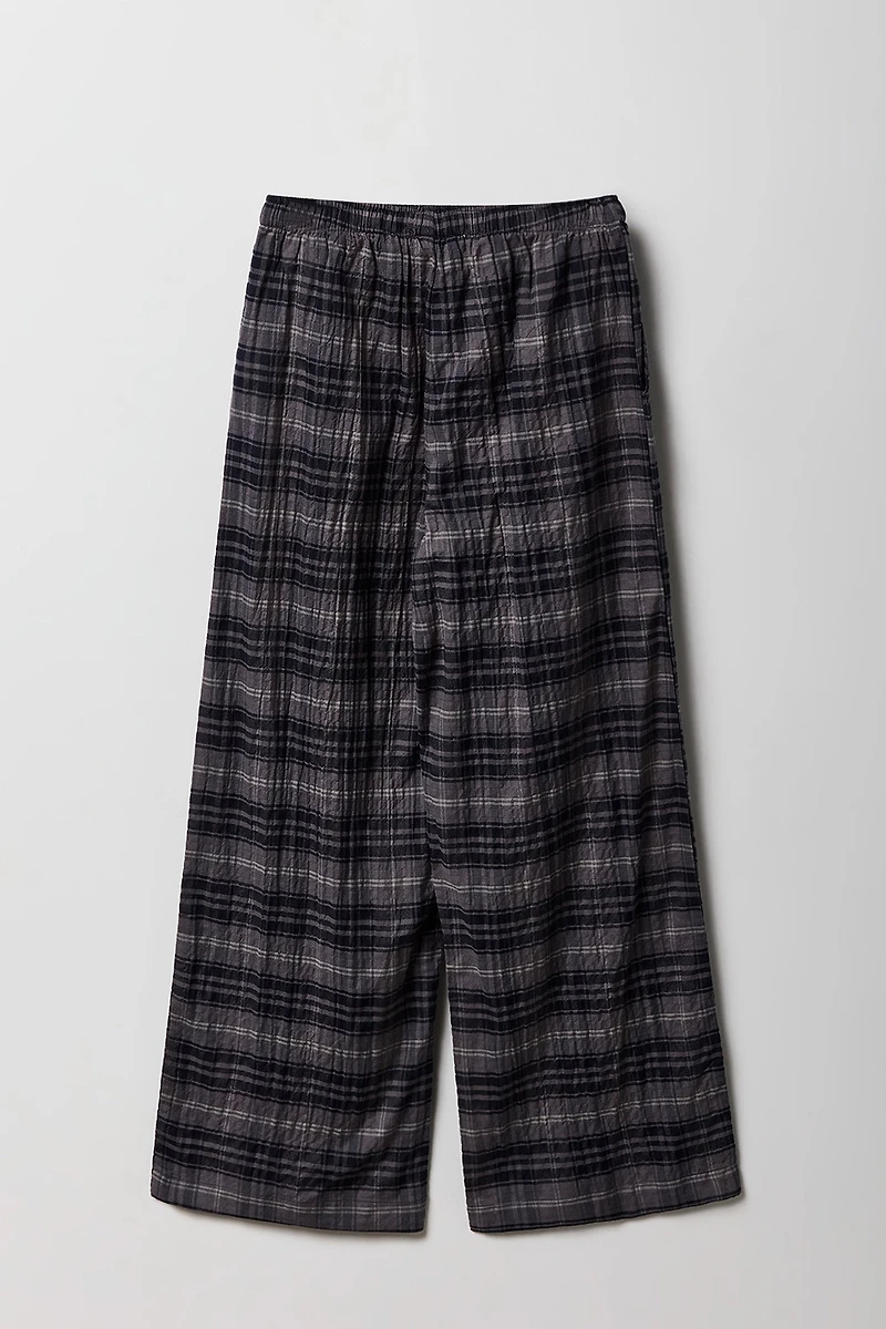 Pantalon fluide à carreaux pour filles