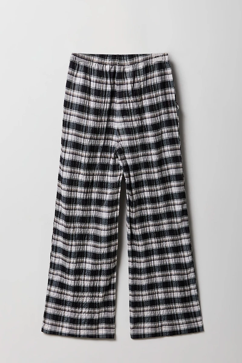 Girls Plaid Flowy Pant
