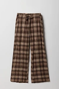 Pantalon fluide à carreaux pour filles