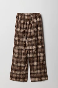 Girls Plaid Flowy Pant