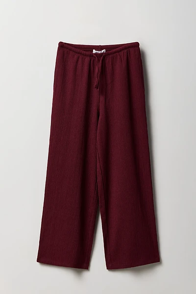Pantalon fluide texturé à jambe large pour fille