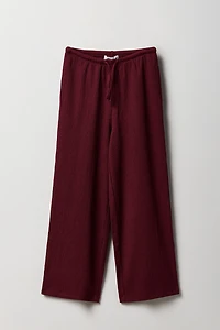 Pantalon fluide texturé à jambe large pour fille