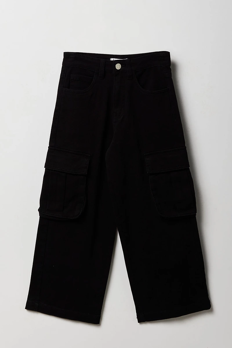 Pantalon cargo jambe large pour filles