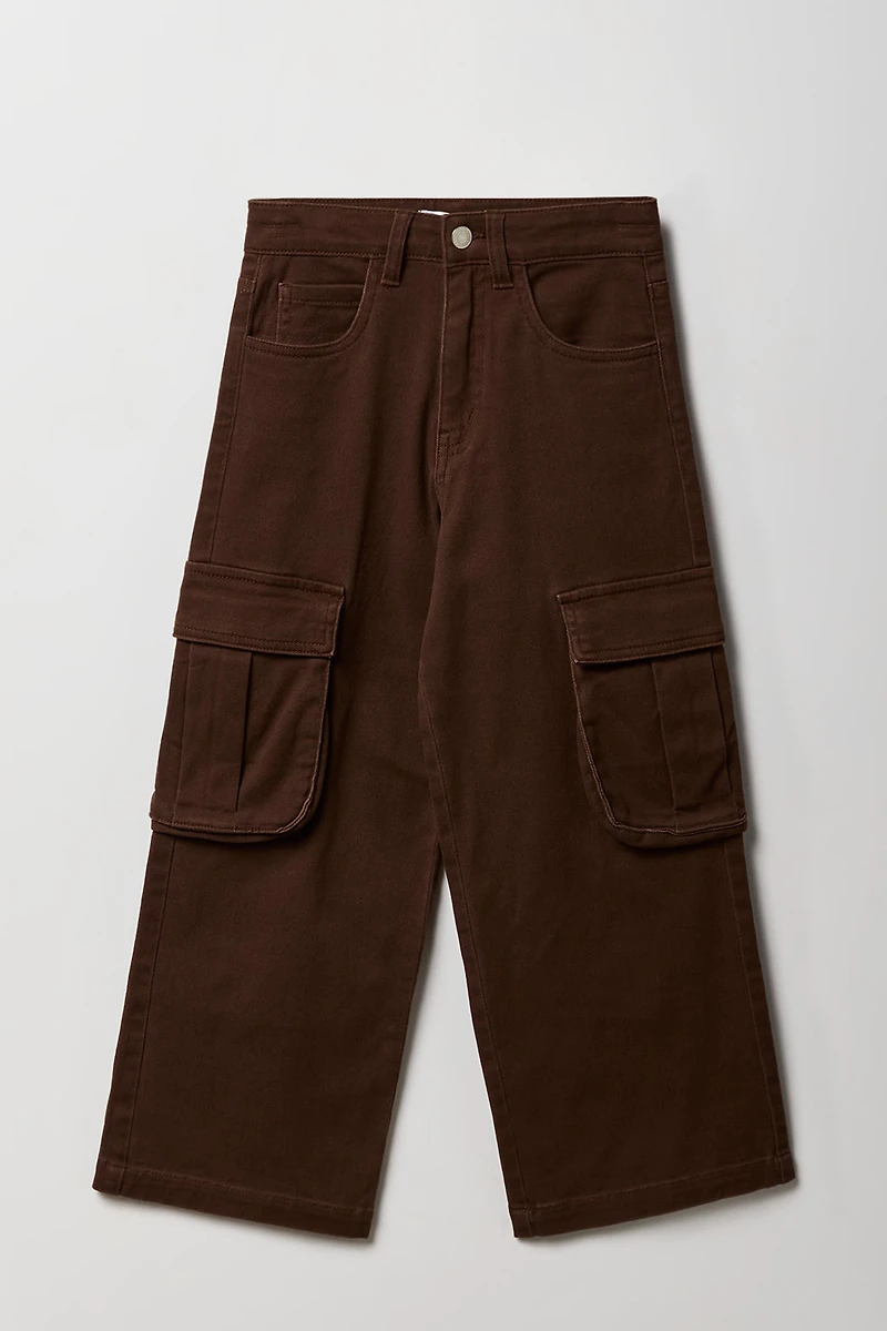Pantalon cargo jambe large pour filles