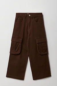Pantalon cargo jambe large pour filles