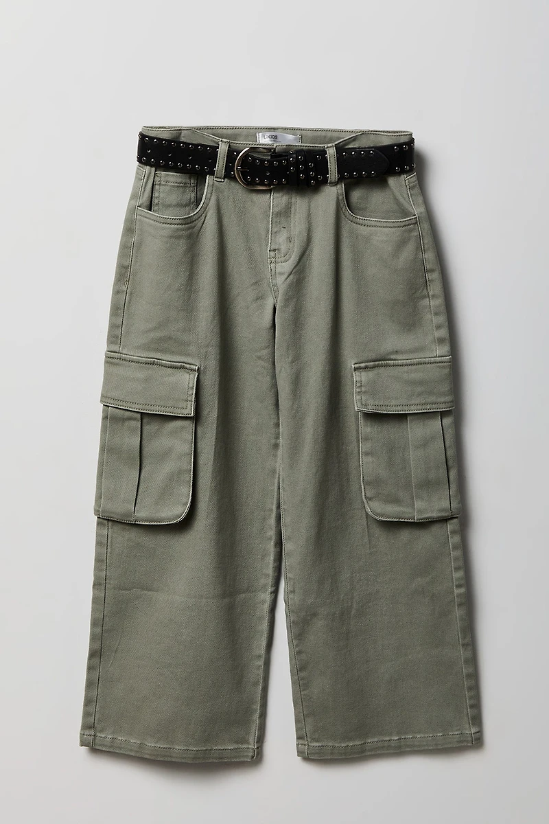 Girls Baggy Cargo Jean with Belt