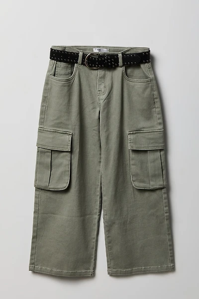 Girls Baggy Cargo Jean with Belt