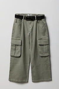 Girls Baggy Cargo Jean with Belt