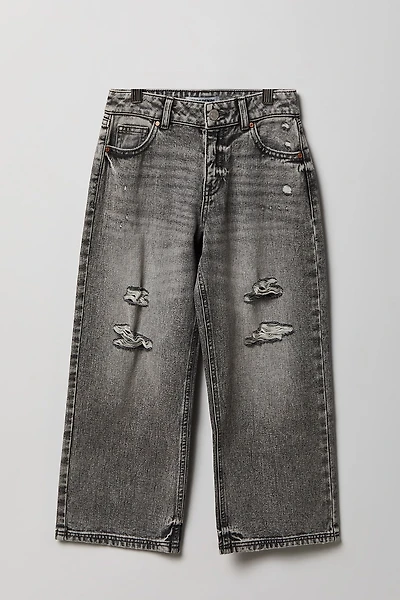 Girls Ripped Mid Rise Super Baggy Jean