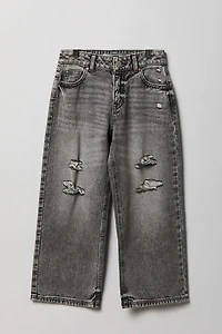 Girls Ripped Mid Rise Super Baggy Jean