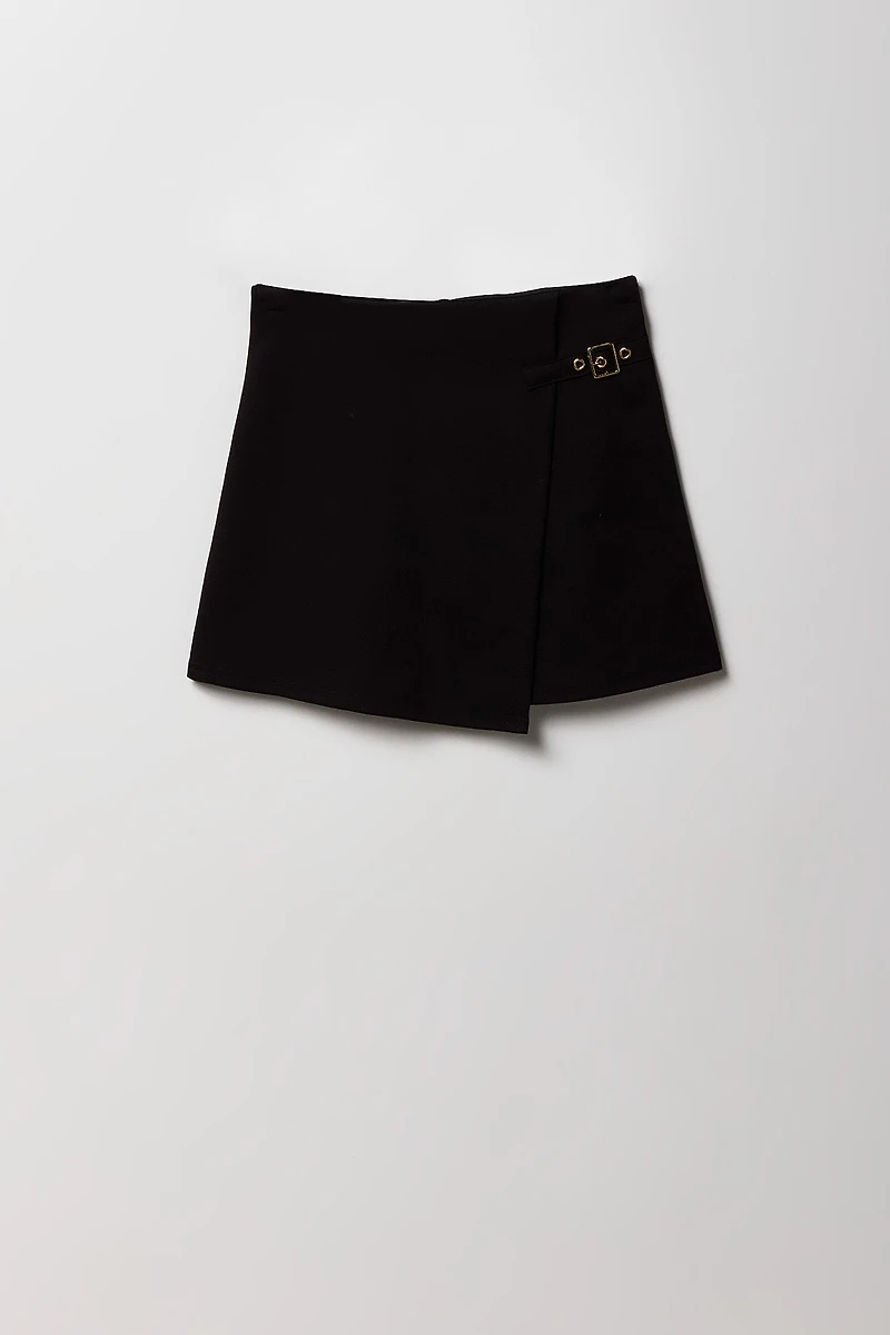 Jupe-short croisée avec boucle pour fille