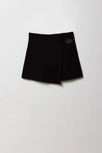 Jupe-short croisée avec boucle pour fille