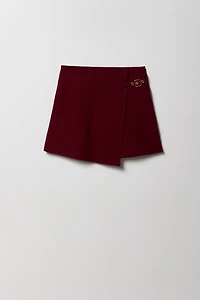 Jupe-short croisée avec boucle pour fille