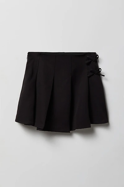 Girls Bow Pleated Skirt