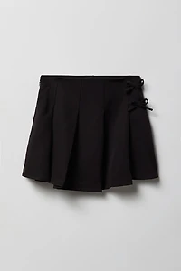 Girls Bow Pleated Skirt