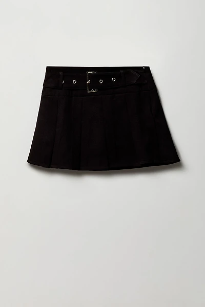 Girls Belted Pleated Skort