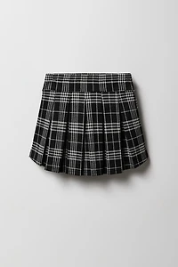 Skort en tricot à plis et carreaux pour filles