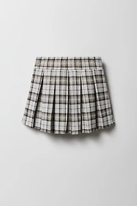Skort en tricot à plis et carreaux pour filles