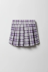Skort en tricot à plis et carreaux pour filles