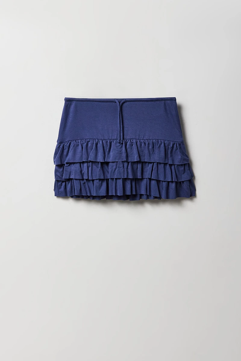 Jupe-short volantée en jersey pour fille