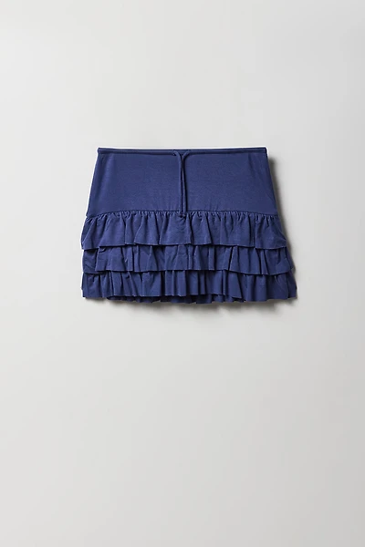 Jupe-short volantée en jersey pour fille