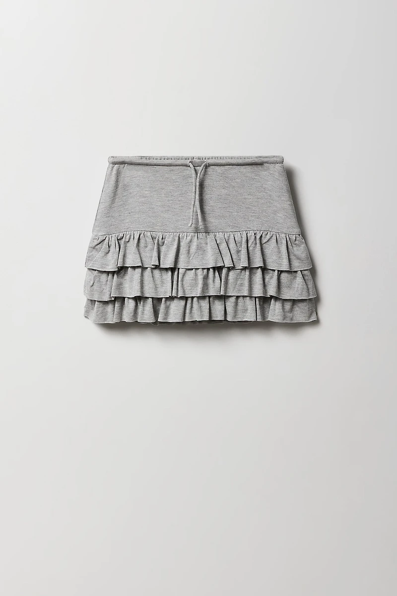 Jupe-short volantée en jersey pour fille