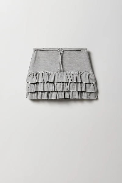 Jupe-short volantée en jersey pour fille