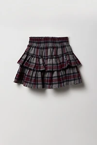 Jupe-short volantée à carreaux pour fille