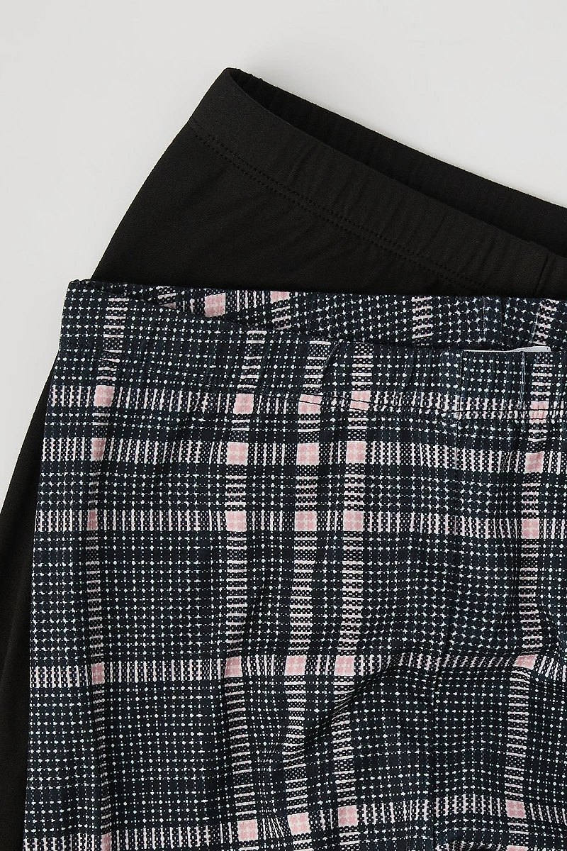 Legging uni et imprimé pour filles (paquet de 2)