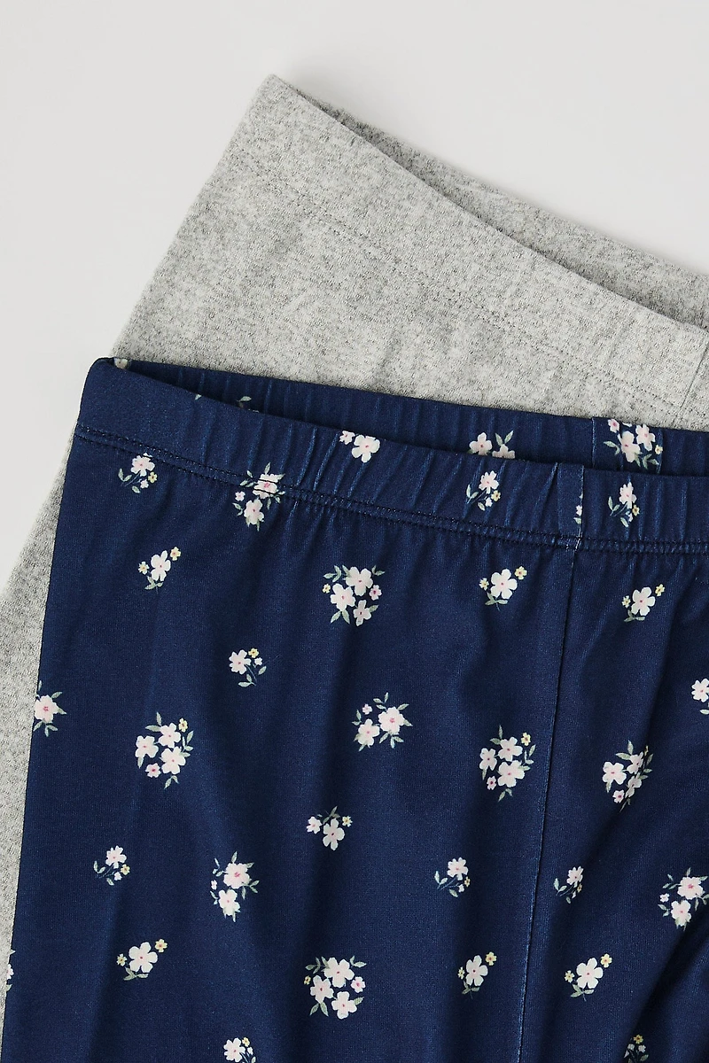 Legging uni et imprimé pour filles (paquet de 2)