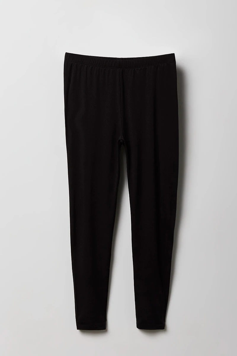 Legging uni et imprimé doux pour filles (paquet de 2)