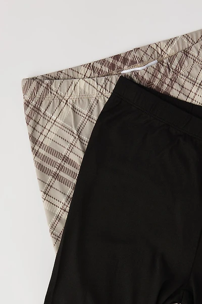 Legging uni et imprimé doux pour filles (paquet de 2)