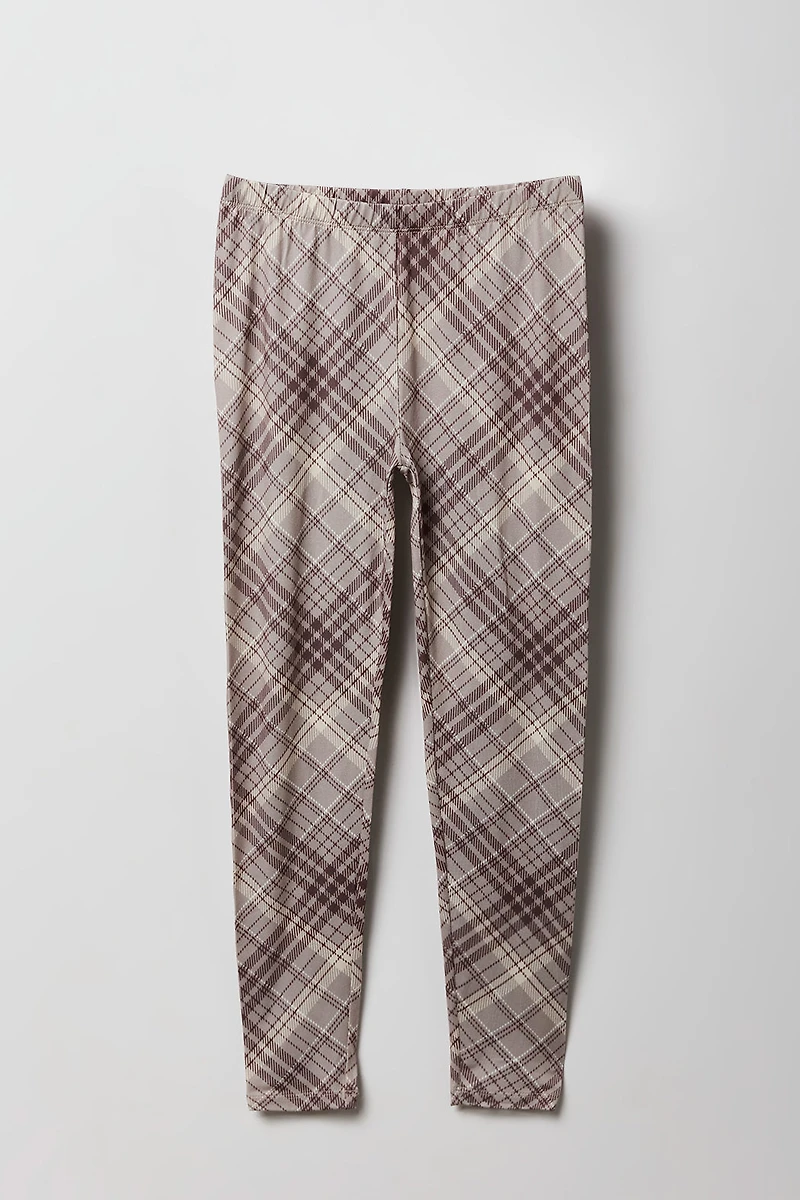 Legging uni et imprimé doux pour filles (paquet de 2)