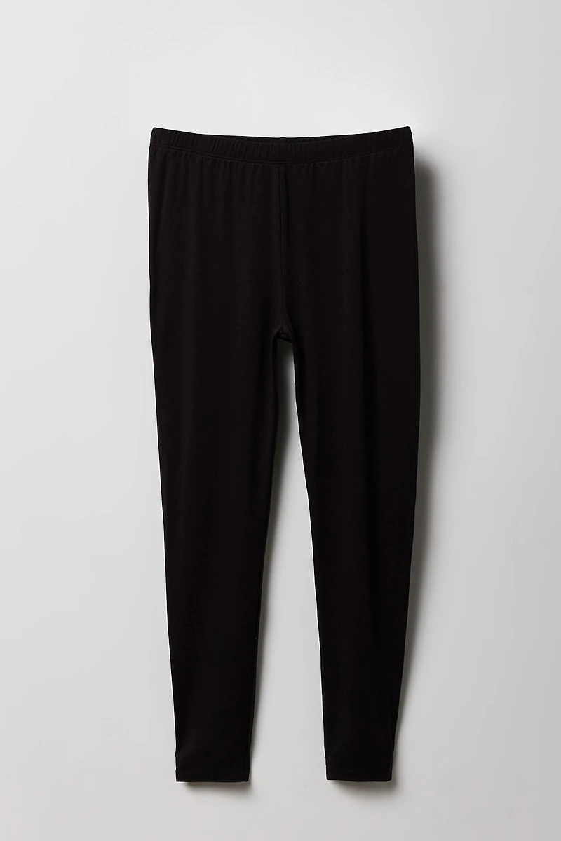 Legging uni et imprimé doux pour filles (paquet de 2)