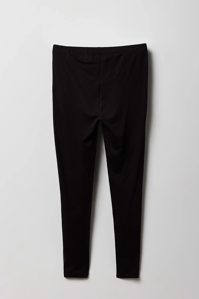 Legging uni et imprimé doux pour filles (paquet de 2)