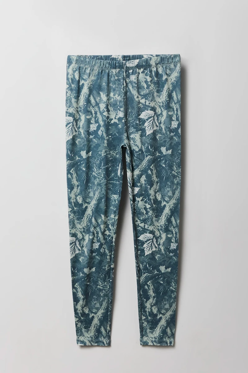 Legging uni et imprimé doux pour filles (paquet de 2)