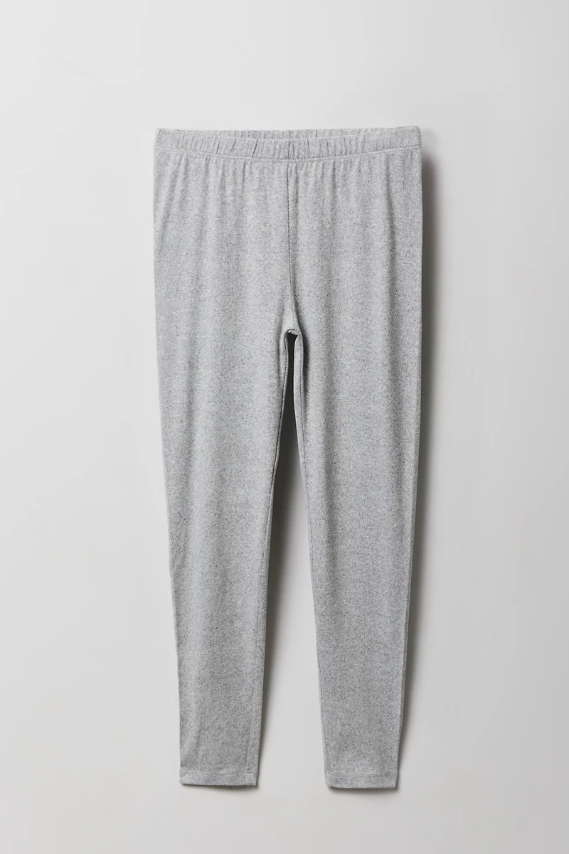 Legging uni et imprimé doux pour filles (paquet de 2)