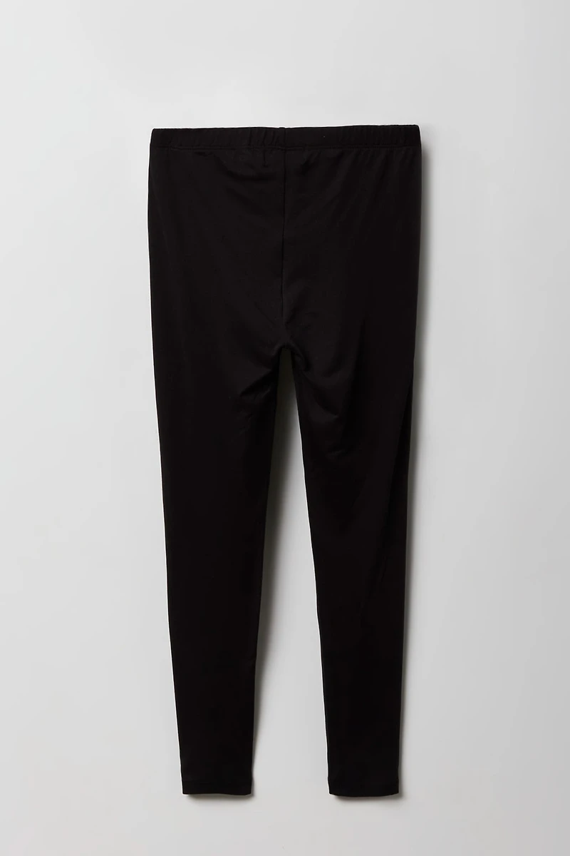 Legging uni et imprimé doux pour filles (paquet de 2)