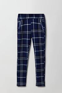 Legging à carreaux avec poche glissière pour filles